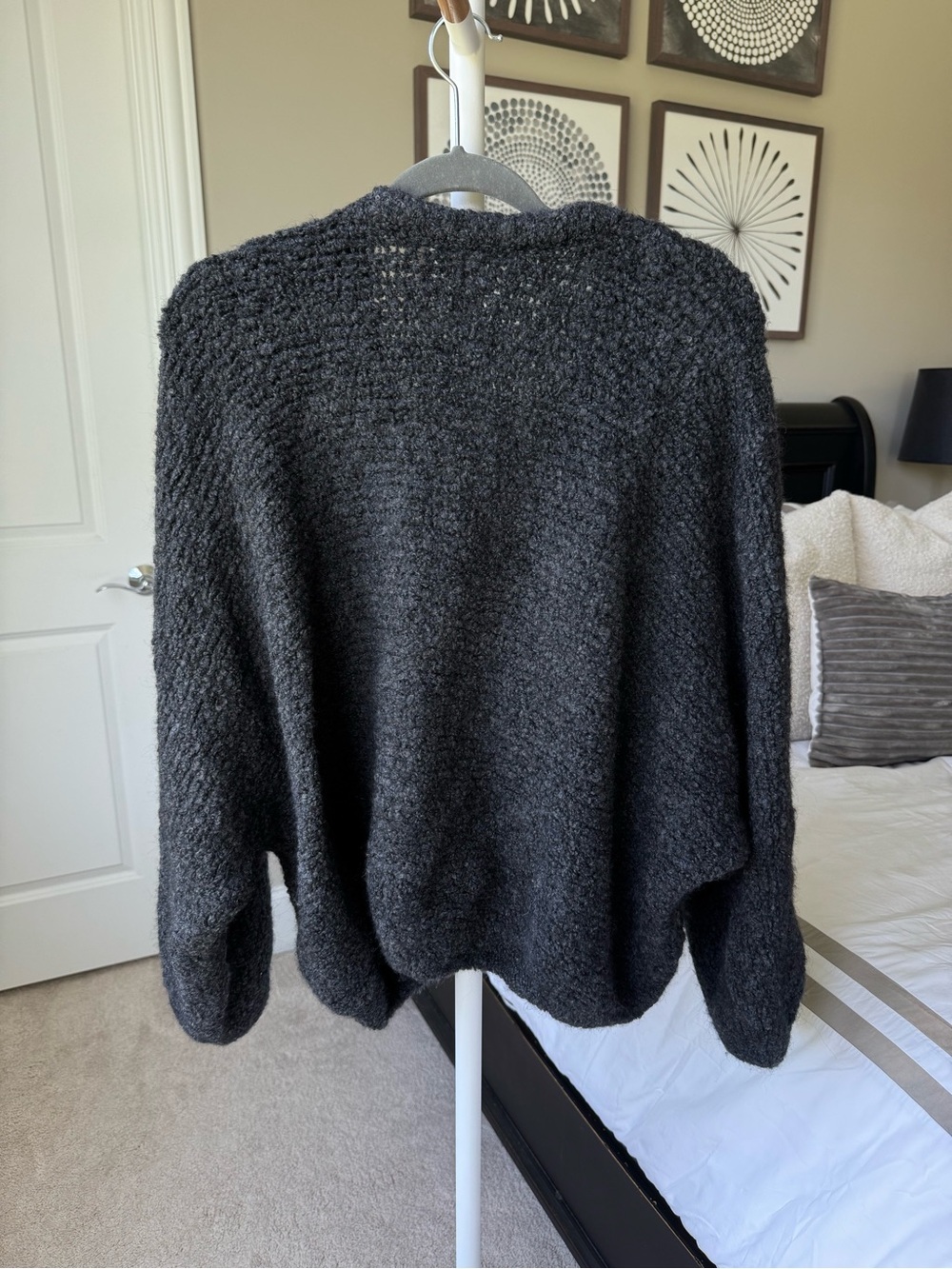 American Vintage Zolly Cardigan in Melange Charcoal - Picture 7 of 7